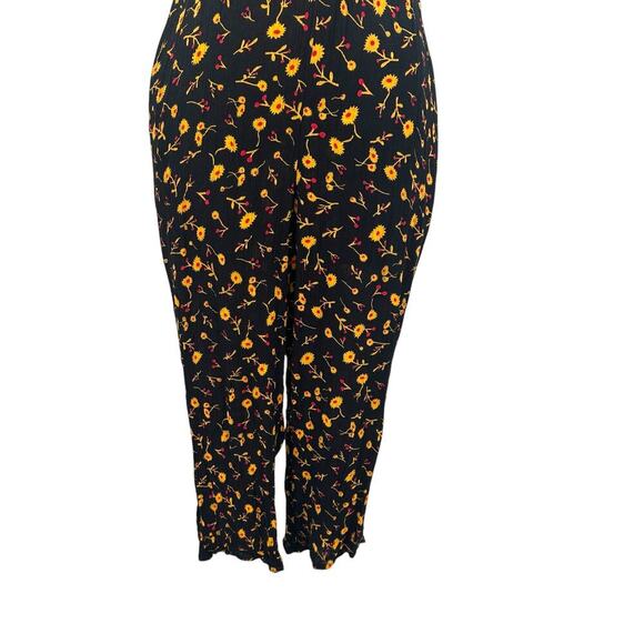 Whistles Aster Floral Textured Jumpsuit Black Yellow Print Size 0 - Picture 4 of 14